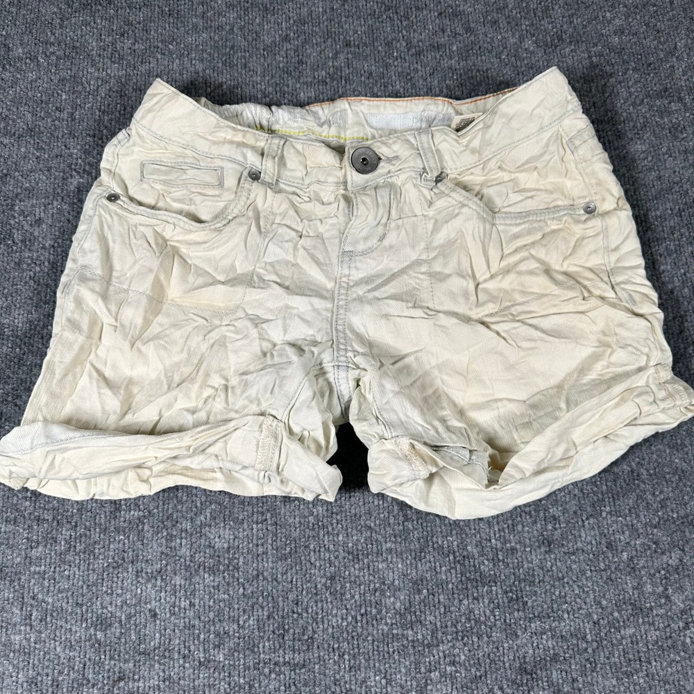 Lucky Brand Shorts Womens Size 4 Beige Denim Cuffed Stretch Casual Summer Cotton